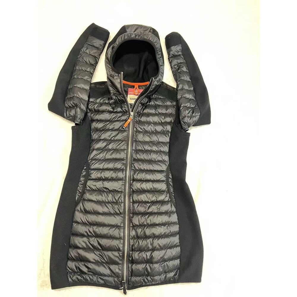 Parajumpers Knit Padded Jumper Small Woman Black Long Coat- Handpicked By Team